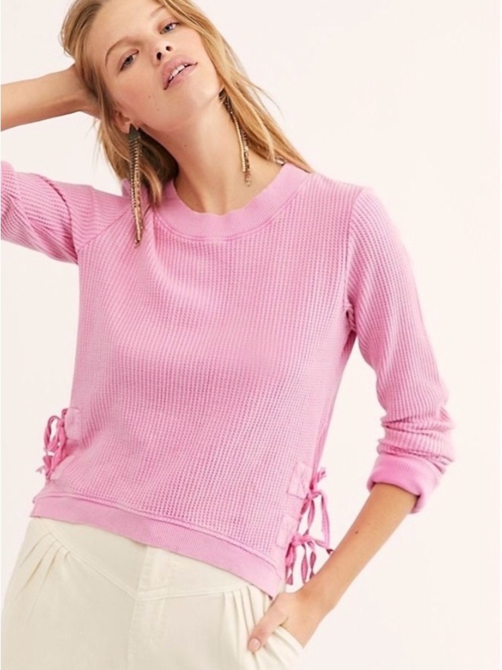 Free People Bubblegum Pink Interlaken Top